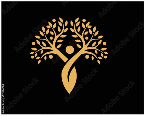 meditation tree logo designs for medical traditional service and consult