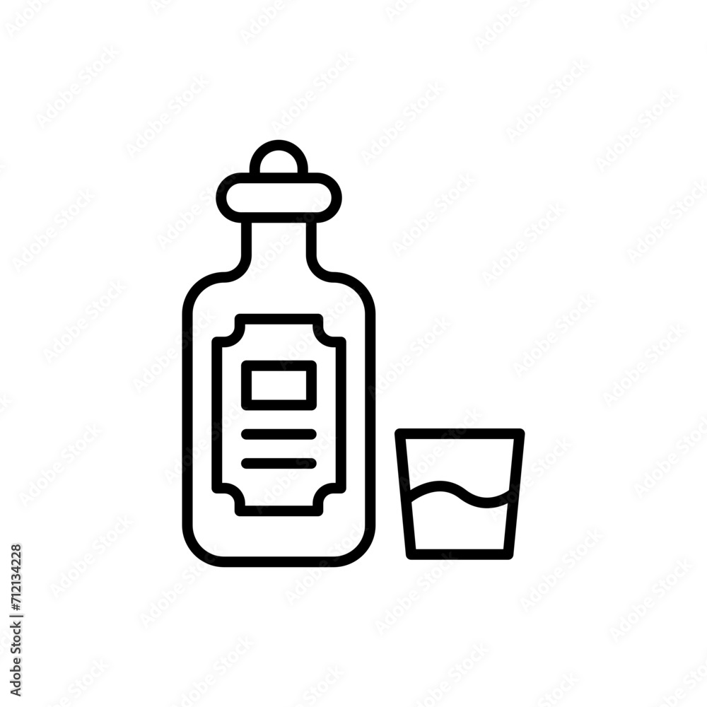 Whiskey outline icons, minimalist vector illustration ,simple transparent graphic element .Isolated on white background Whiskey outline icons, minimalist vector illustration ,simple transparent graphic element .Isolated on white background