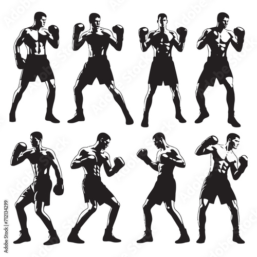 Noble Guardian: Boxer Silhouette Illustrating the Dignity and Loyalty of a Remarkable Fighter - Boxing Silhouette - Boxer Vector
