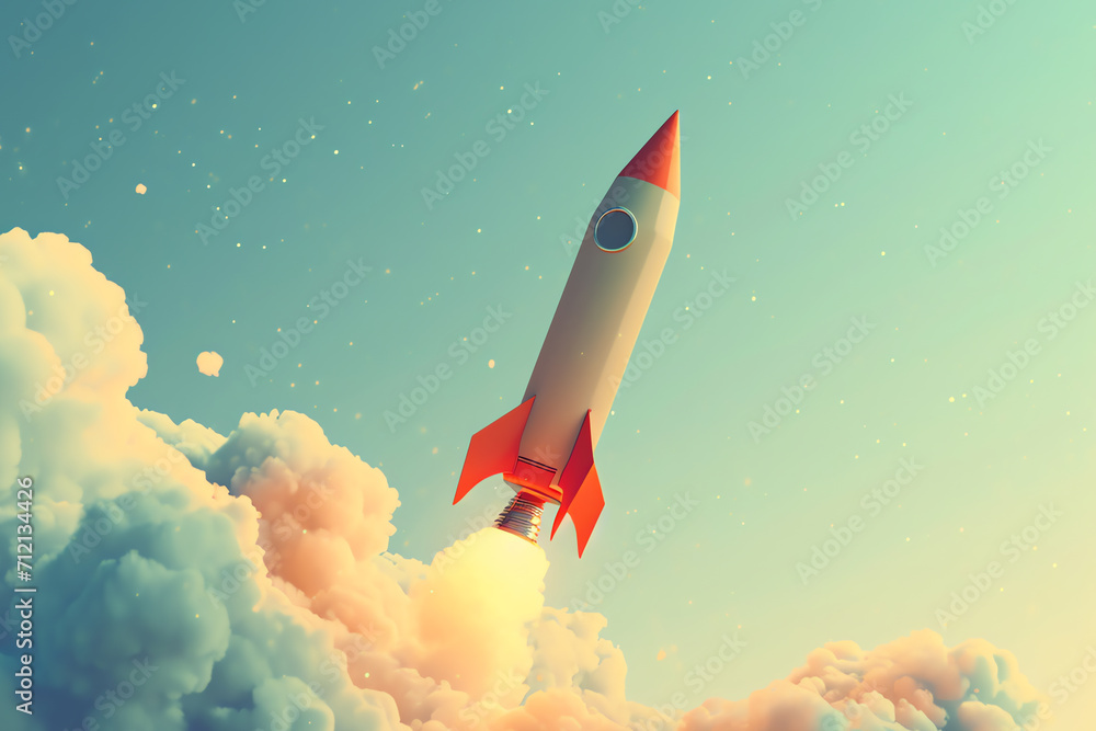 rocket to space, concept of success, AI generated rocket to space, concept of success, AI generated