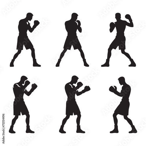 Noble Emissary: Boxer Silhouette Series Reflecting the Elegance and Poise of this Distinctive Fighter - Boxing Silhouette - Boxer Vector
