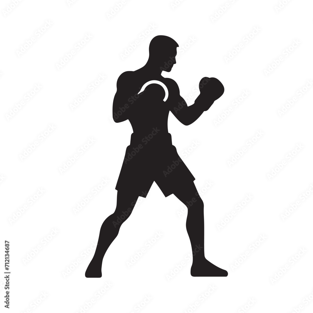 Fluid Mastery: Boxer Silhouette in an Elegant Display of Boxing Technique and Mastery - Boxer Man Silhouette - Man Boxing Vector
Fluid Mastery: Boxer Silhouette in an Elegant Display of Boxing Technique and Mastery - Boxer Man Silhouette - Man Boxing Vector