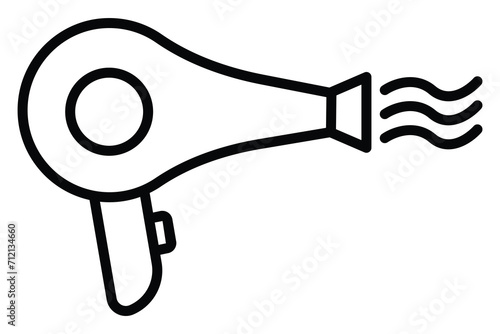 Hair dryer icon. icon related to hairstyling and salon services. line icon style. element illustration