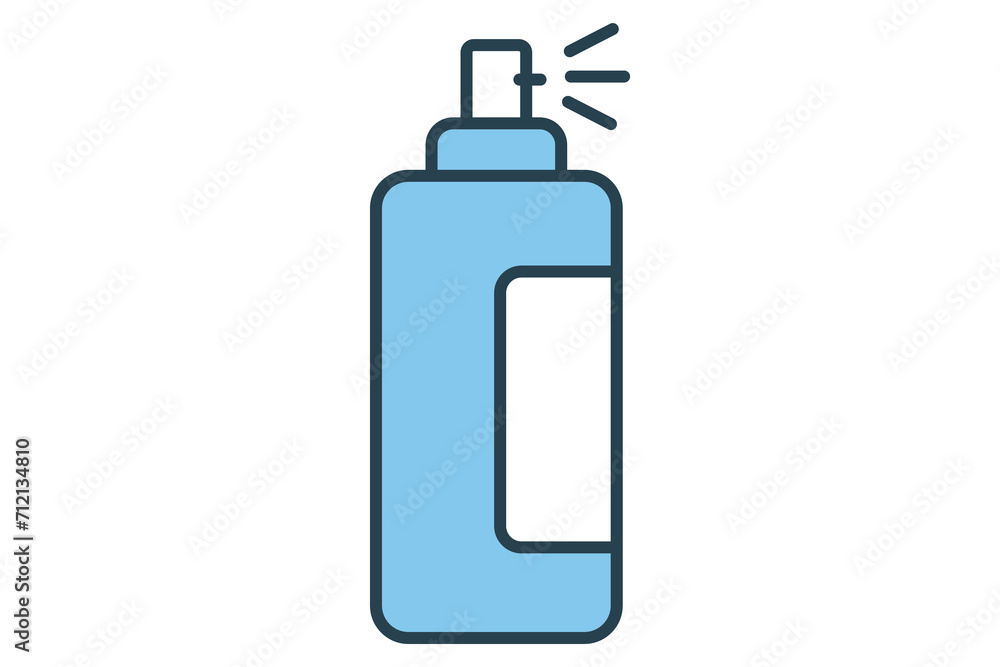 Hairspray icon. icon related to hairstyling products. flat line icon style. element illustration Hairspray icon. icon related to hairstyling products. flat line icon style. element illustration