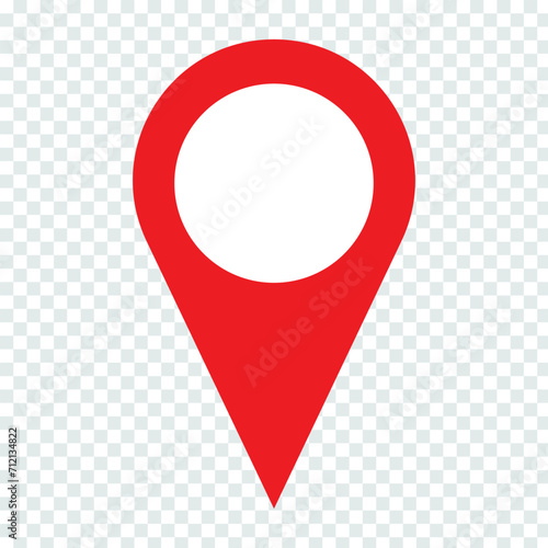red pin point. map address location pointer symbol