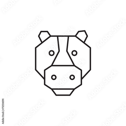 hippo icon logo design vector