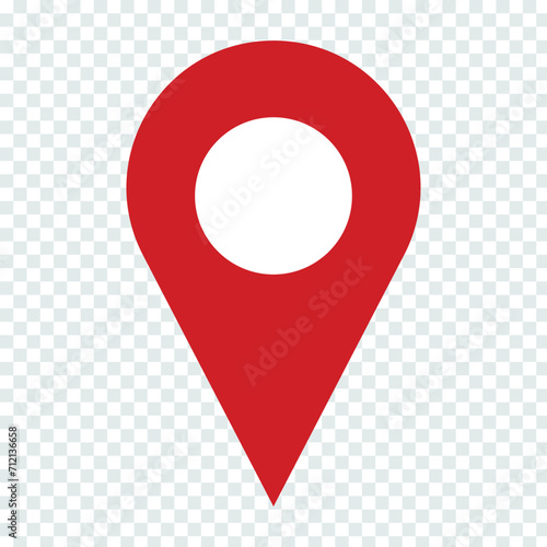red pin point. map address location pointer symbol