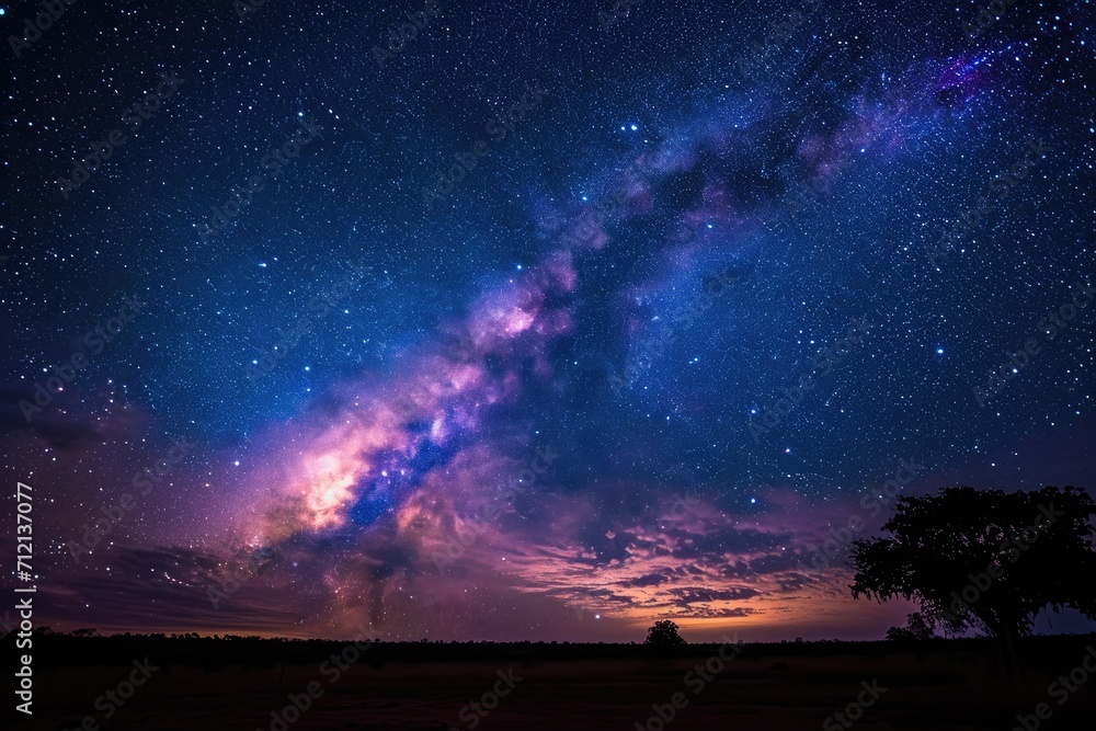 Night sky with the Milky Way galaxy visible, over a remote, untouched landscape.