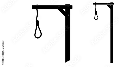 gallows glyph, black isolated silhouette