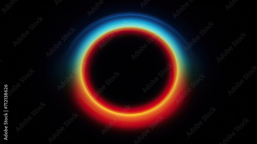 retro rainbown circle on dark black backgroun .blue, orange, and yellow color, colorful multicolor rounded retro rainbown circle on dark black backgroun .blue, orange, and yellow color, colorful multicolor rounded