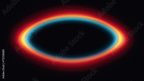 retro rainbown circle on dark black backgroun .blue, orange, and yellow color, colorful multicolor rounded