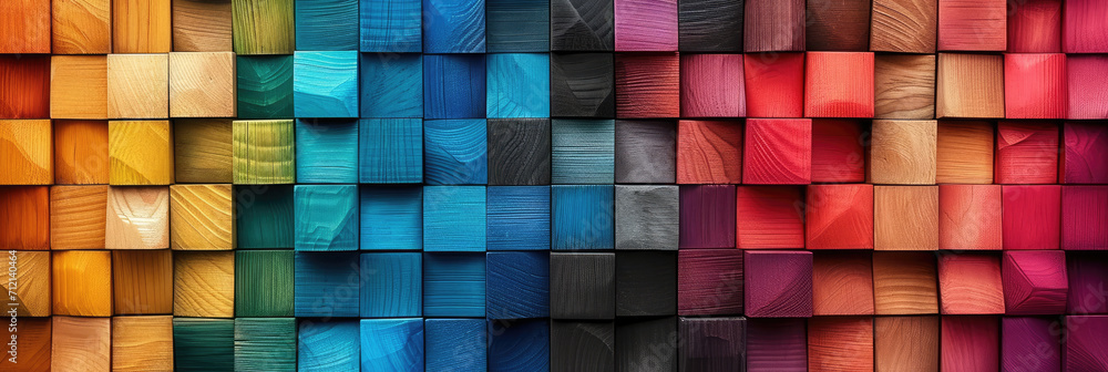 many colorful wooden blocks made into an wall. rainbow wooden blocks many colorful wooden blocks made into an wall. rainbow wooden blocks