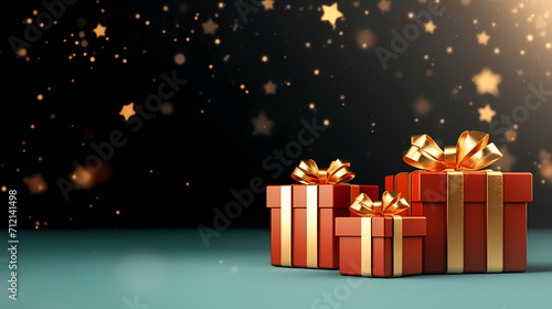 Gift box background with copy space for Christmas gifts, holidays or birthdays © ting