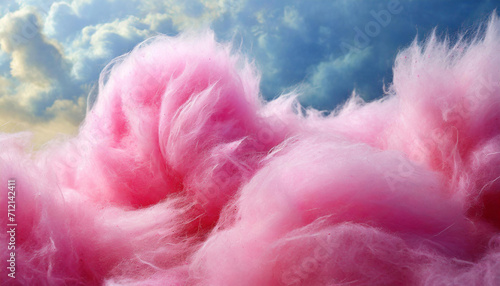 Colorful pink fluffy cotton candy background photo