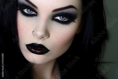 Goth Girl  face model  Black makeup and lipstick  beauty tips for girls  goth makeup  subtlety