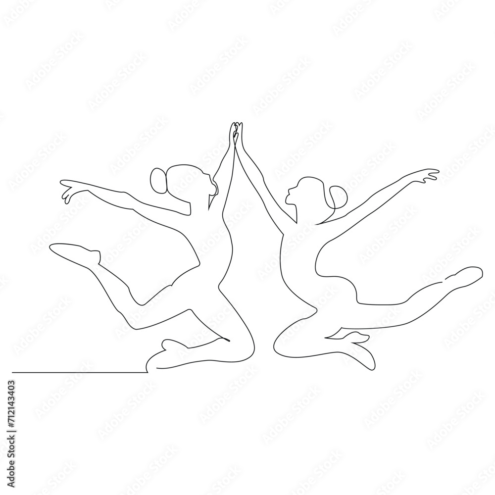 Dancing ballerina continuous single line drawing and one line minimalist dancer outline vector art illustration
Dancing ballerina continuous single line drawing and one line minimalist dancer outline vector art illustration