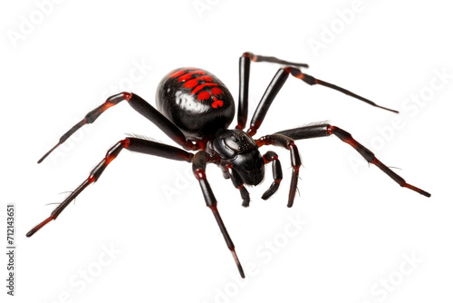Black Widow Spider Isolated on Transparent Background