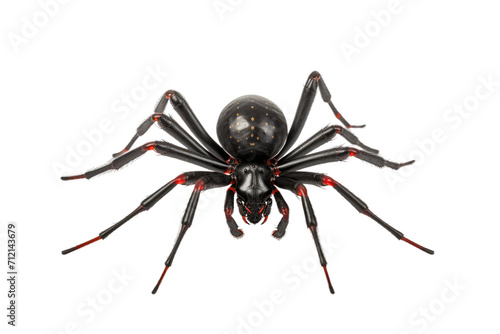Black Widow Spider Isolated on Transparent Background