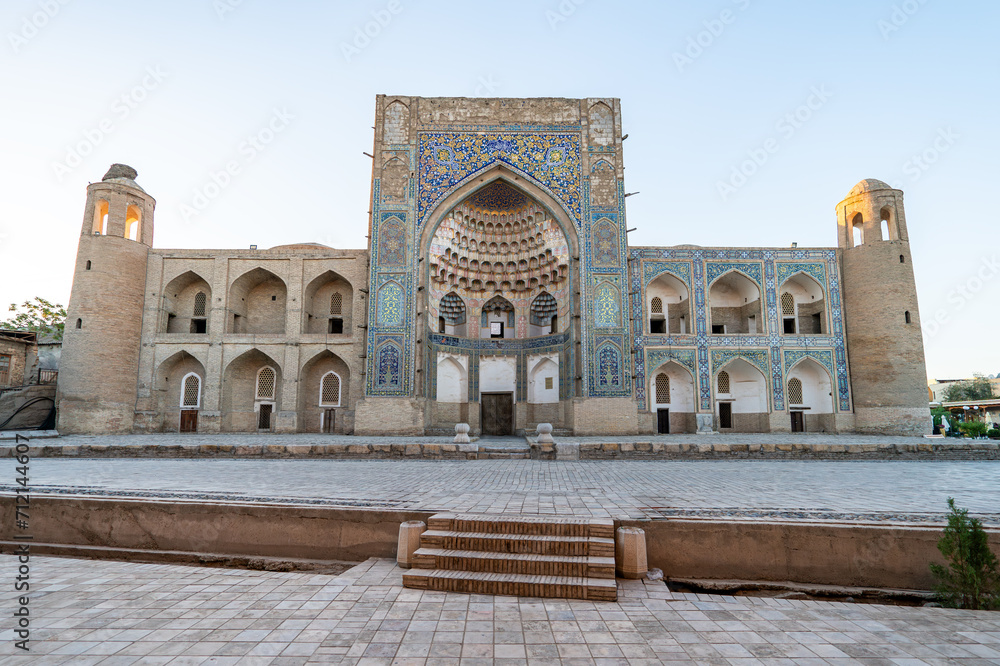 Abdullaziz Khan Madrasah in Bukhara, Uzbekistan. Old town bukhara, Uzbekistan. Main square in Bukhara.