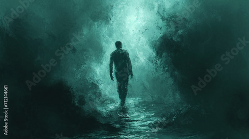 The Man Walking on Water, Illustrated, Sketch © Daniel