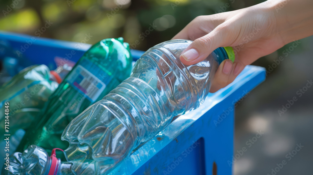 custom made wallpaper toronto digitalHand placing a plastic bottle into a recycling bin.