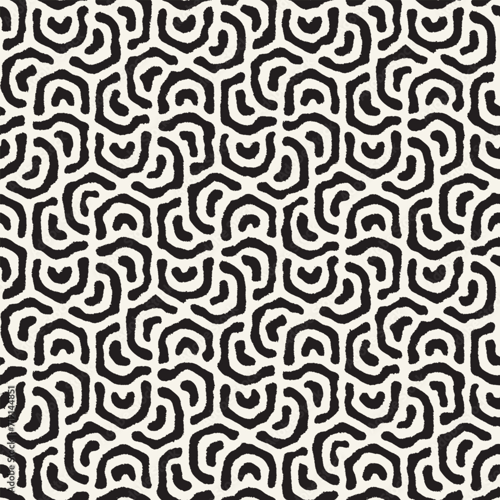 Vector seamless hand-painted ink pattern. Abstract decorative background. Stylish monochrome hand-drawn texture. Vector seamless hand-painted ink pattern. Abstract decorative background. Stylish monochrome hand-drawn texture.