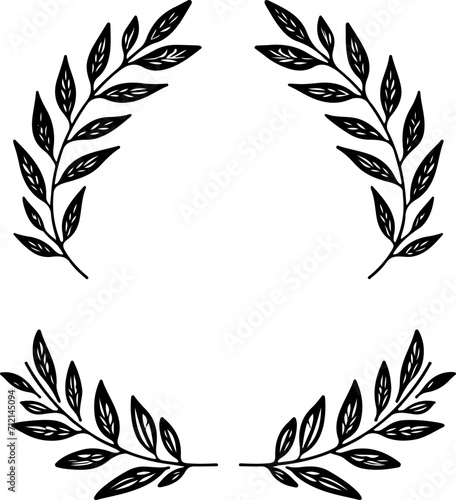 Laurel wreaths and minimalist flowers 