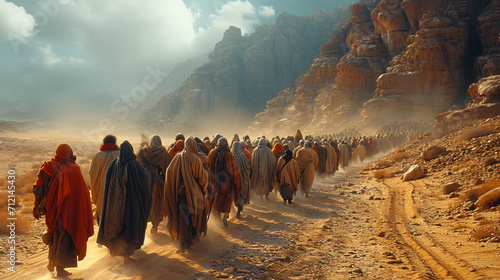 Exodus from Egypt, Moses leads the people of Israel in the desert