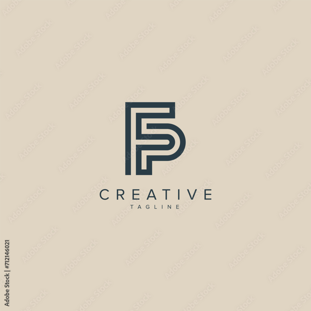 Alphabet letters FP PF business Logo Initial Based Monogram Icon Vector. Alphabet letters FP PF business Logo Initial Based Monogram Icon Vector.