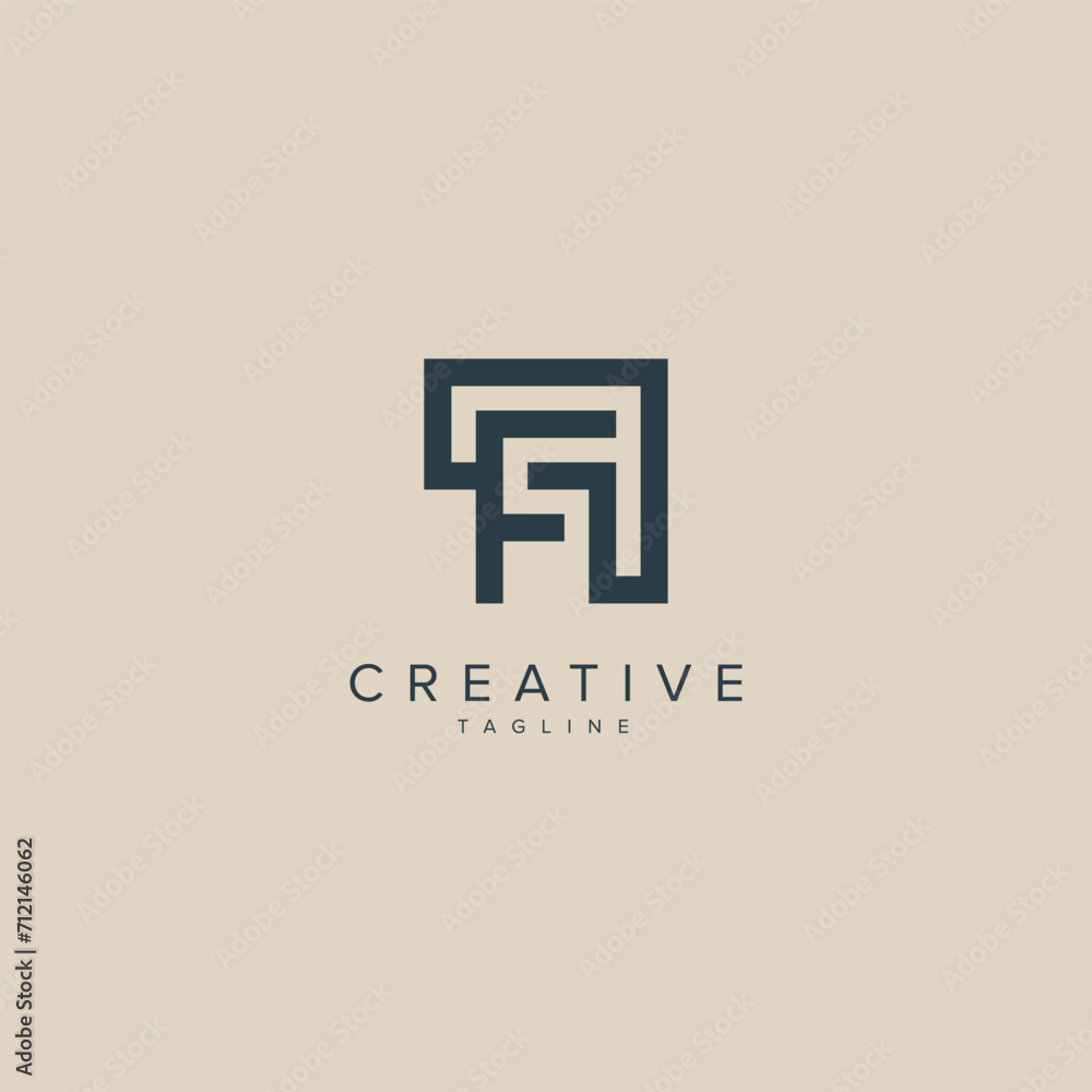 Obraz premium Alphabet letters FQ QF business Logo Initial Based Monogram Icon Vector.