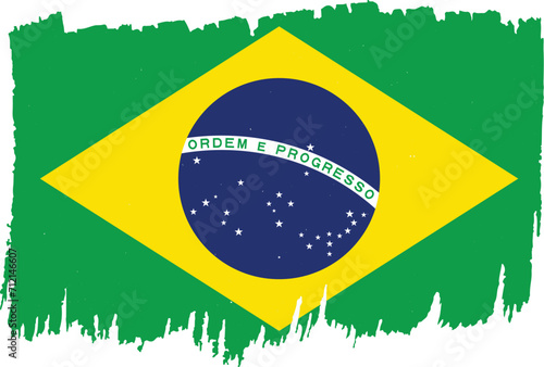 Brazil flag in brush stroke effect