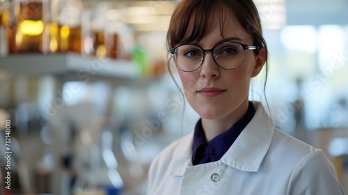 Portrait of a researcher with scientific instruments in the laboratory