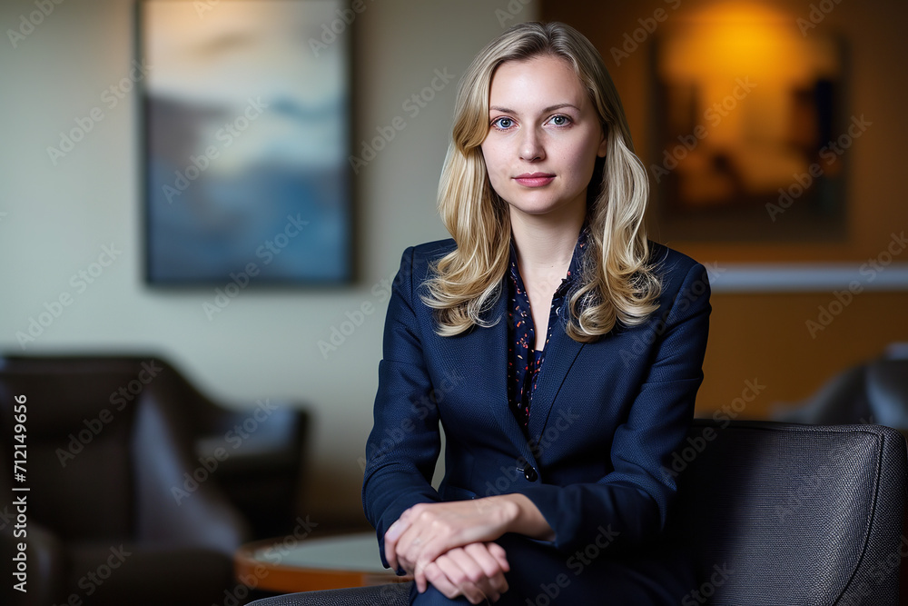 Highlight the confidence and professionalism of a 35-year-old Caucasian corporate executive with a sleek, modern style Highlight the confidence and professionalism of a 35-year-old Caucasian corporate executive with a sleek, modern style