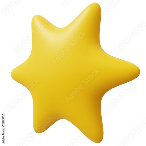 Yellow star. 3D ikon  sing