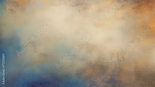 A painting of a sky with clouds and a person on a surfboard. vintage texture with rosy brown, teal blue and slate gray colors. distressed old textured background. for travel brochures, inspirational 