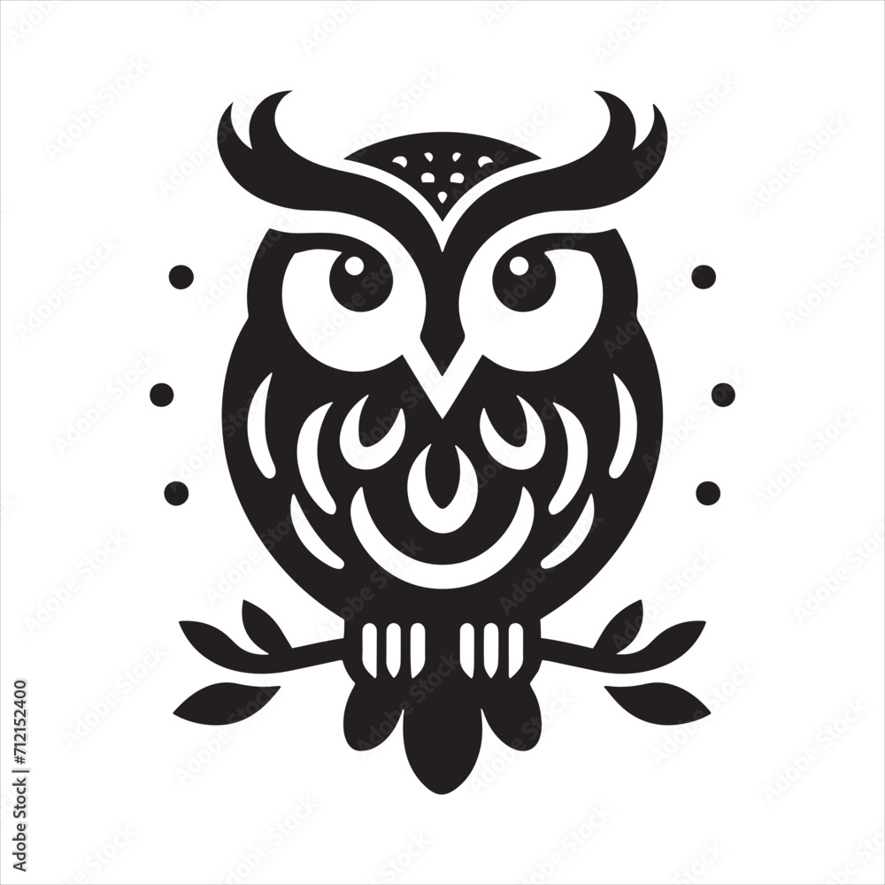 Celestial Whispers: Bird Silhouette Unveiling the Mystical Aura of Owl Silhouettes - Bird Silhouette - Owl Vector
