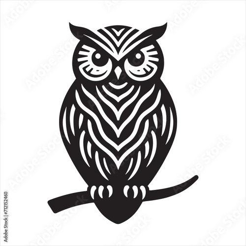 Midnight Guardians: Owl Silhouette Series Embodying the Silent Watchers of the Night - Owl Illustration - Bird Vector 