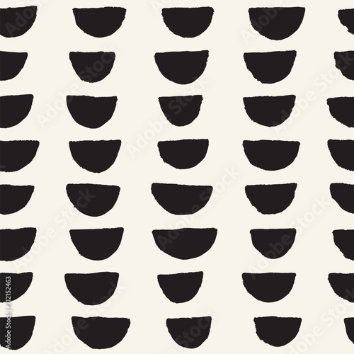 Vector seamless hand-painted ink pattern. Abstract decorative background. Stylish monochrome hand-drawn texture.