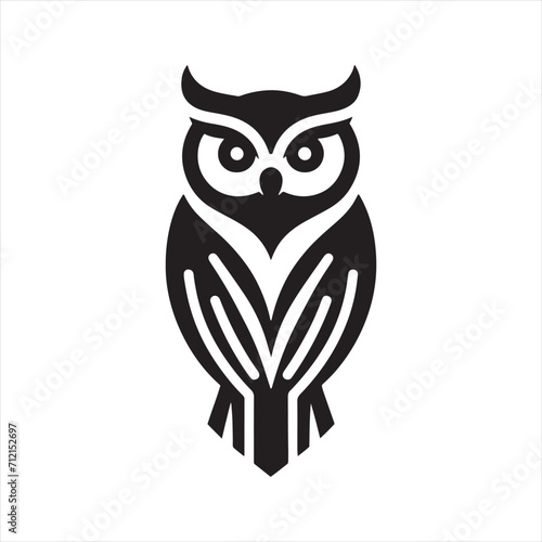 Celestial Nocturne: Bird Silhouette Set Unveiling the Mystical Beauty of Owl Shadows - Bird Silhouette - Owl Vector 