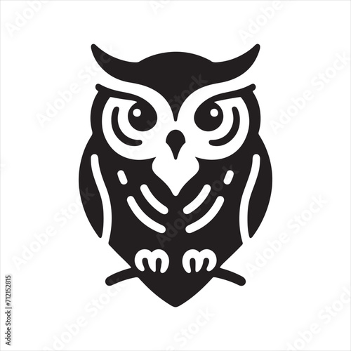 Enigmatic Dusk: Owl Silhouette in a Series of Mysterious Nocturnal Scenes - Owl Illustration - Bird Vector 