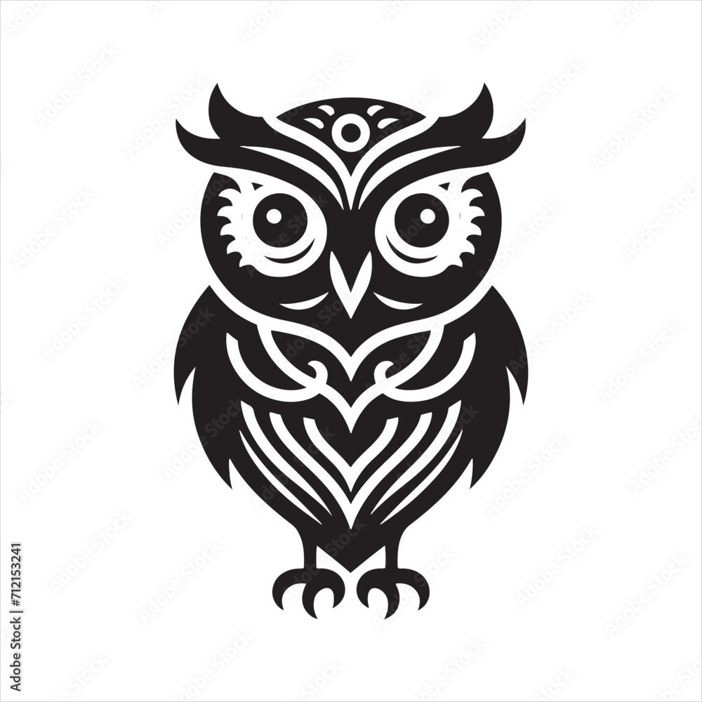 Ethereal Nocturne: Bird Silhouette Set Featuring the Elegant Dance of Owl Shadows - Bird Silhouette - Owl Vector
