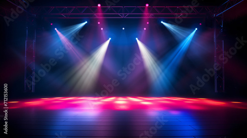 Modern dance stage light background with spotlight photo