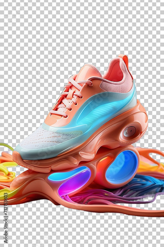 Shoes changing colours with a mobile app for advertisement