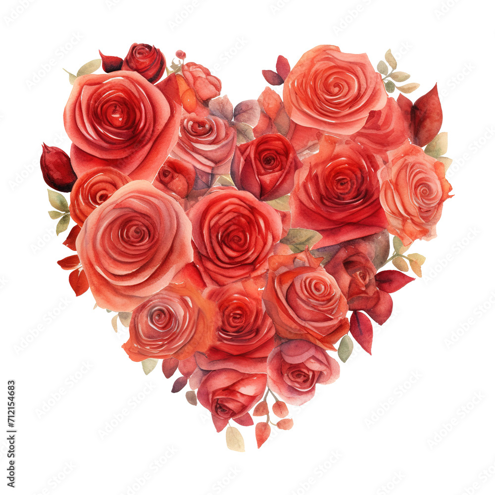 Heart Made of Red Roses. AI Generated Image Heart Made of Red Roses. AI Generated Image