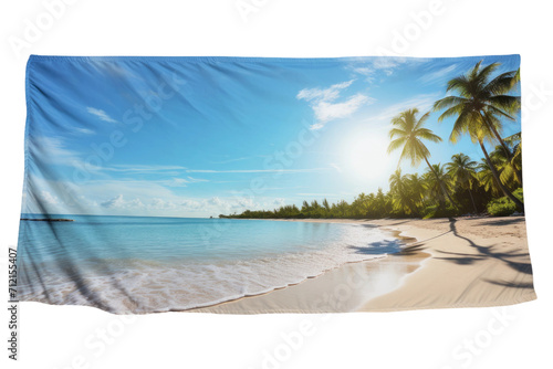 Seasonal Beach Towel Design Specs Isolated On Transparent Background