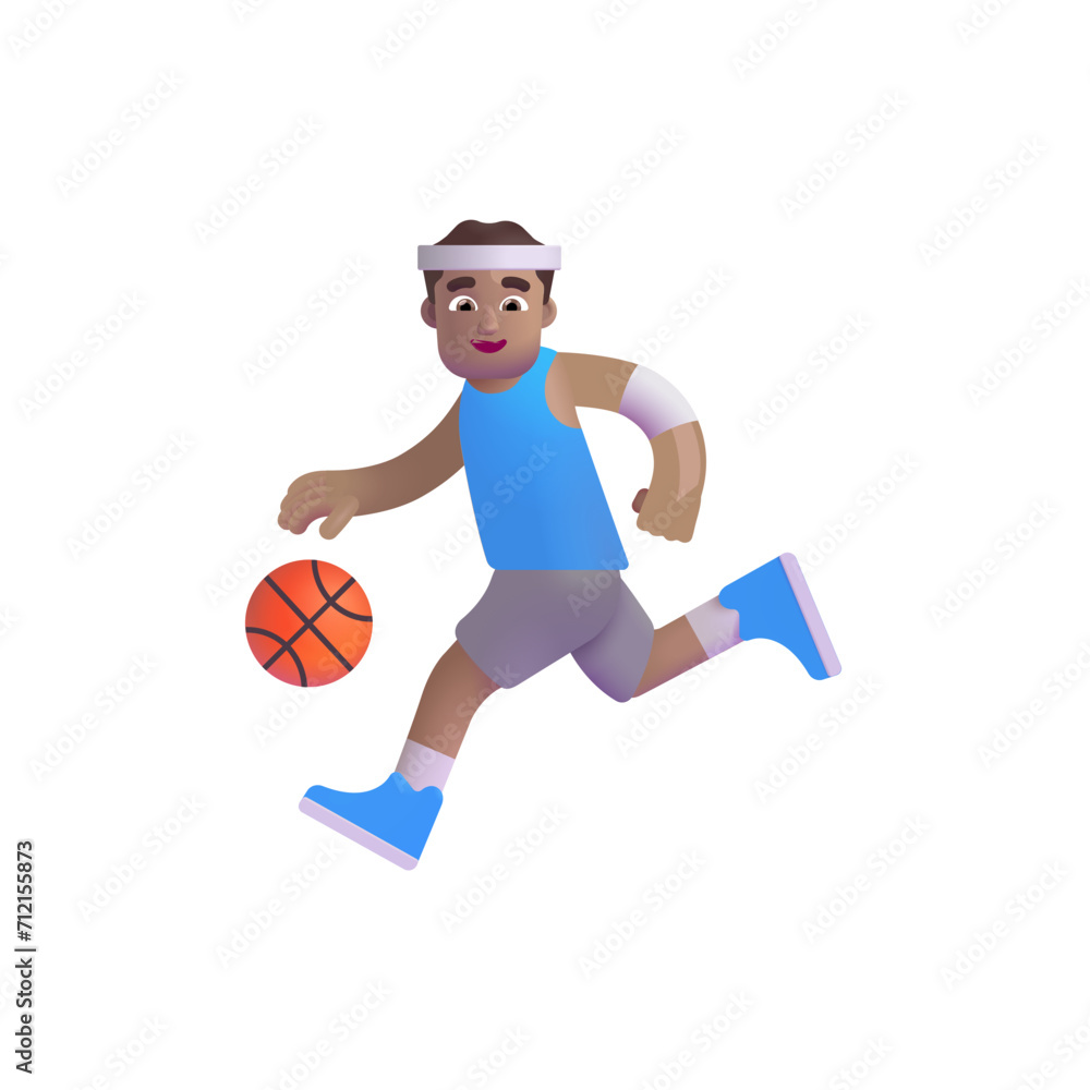 Man Bouncing Ball: Medium Skin Tone Man Bouncing Ball: Medium Skin Tone
