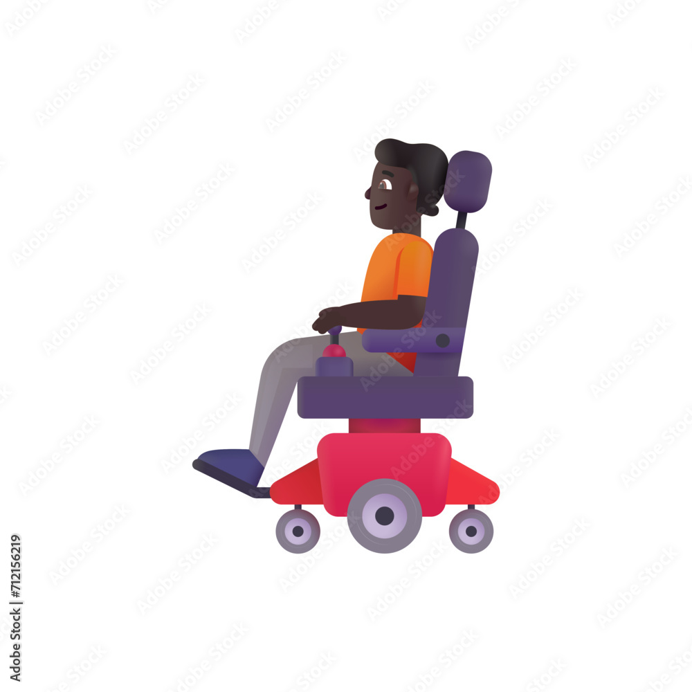 Person in Motorized Wheelchair: Dark Skin Tone