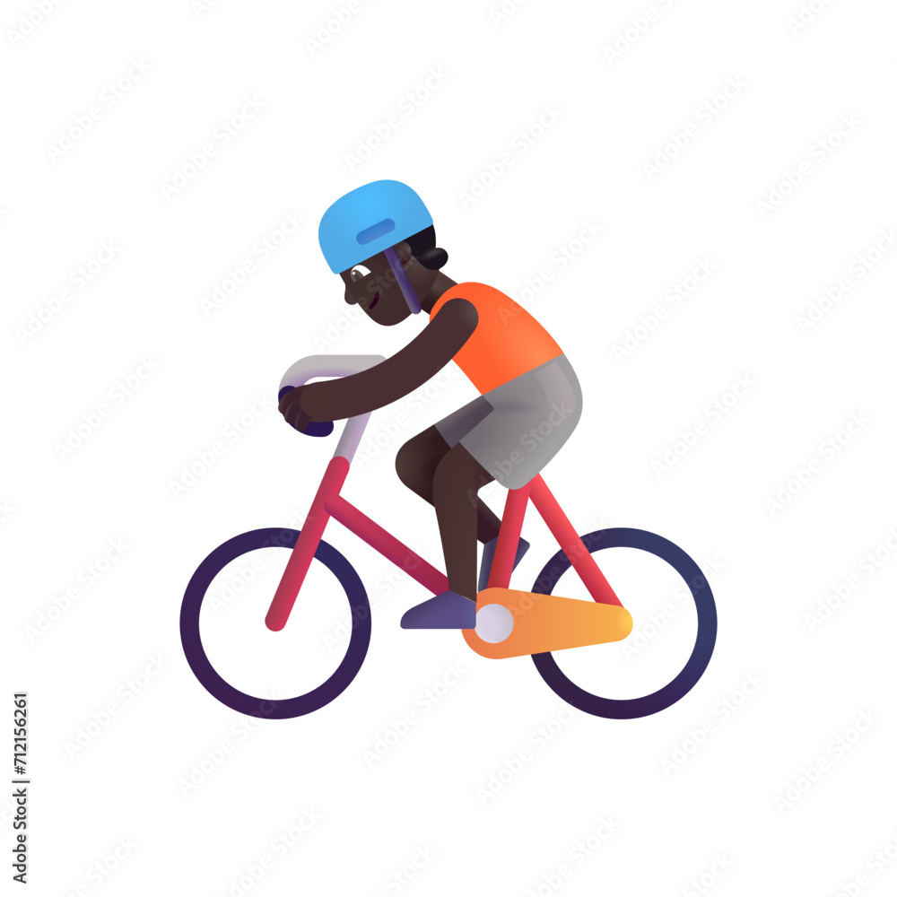 Person Biking: Dark Skin Tone Person Biking: Dark Skin Tone
