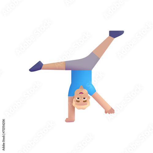 Man Cartwheeling: Medium-Light Skin Tone
