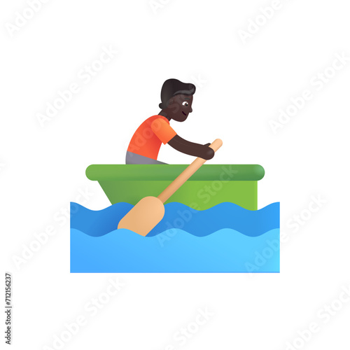 Person Rowing Boat: Dark Skin Tone © Mehr